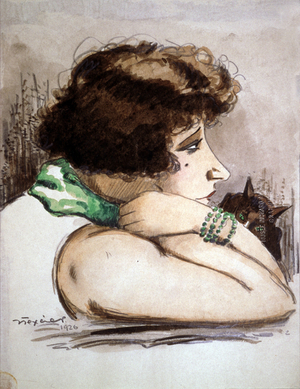 Colette with a cat, 1926 (painting)