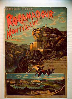 Rocamadour and Montvalent, c.1900 (lithograph)