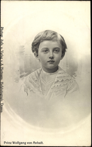 Artist Ak Prince Wolfgang von Anhalt at a young age (b/w photo)