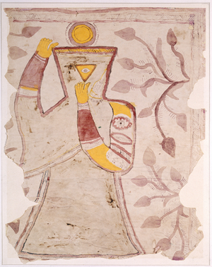 Bride modestly covering her face with her sari, c.1880 (pen, ink & w/c on paper)