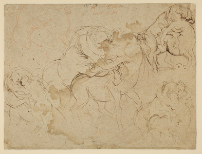 Study of male figures & female centaurs (Centaurides) (verso), 1628-30