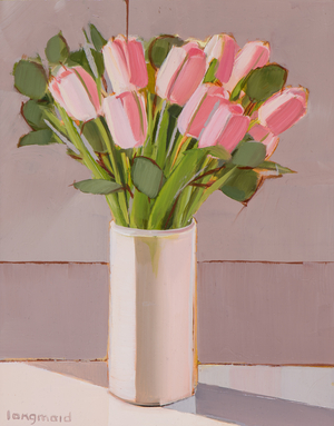 PINK TULIPS, 2020 (OIL ON WOOD PANEL)