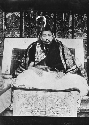 The 13th Dalai Lama (b/w photo)
