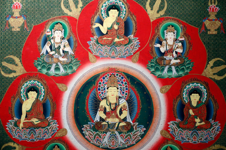 Buddha Tooth Relic Temple in Chinatown, Buddhist Thangka,  Singapore,  2018 (photo)