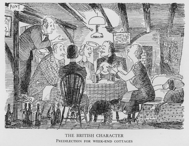 The British Character, Predilection for week-end cottages (litho)