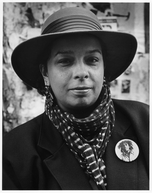 Thulani Davis, New York City, 1985 (b/w photo)
