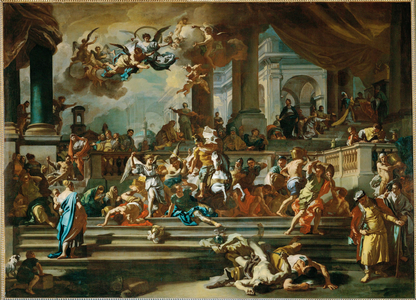 Heliodorus' expulsion from the temple (painting on canvas)
