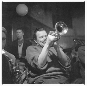 Humphrey Littleton, portrait of jazz musician Humphrey Littleton in 100 Club, Soho London early 1960's (b/w photo)