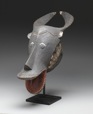 Helmet Mask (gye) (wood, paint & sheet metal)