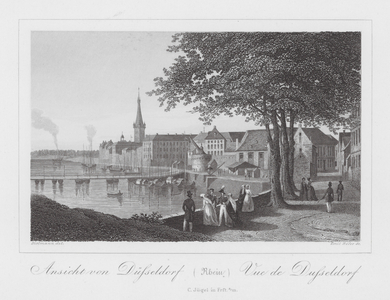 Rein / Rhin / Rhine: Ansicht von Dufseldorf; Vue de Dufseldorf (engraving)