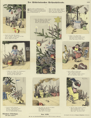 The Elves' Christmas Joy (coloured engraving)