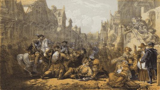 Old Linlithgow, Assassination of Regent Moray (chromolitho)