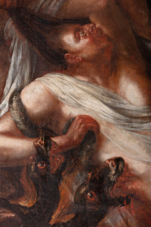 Painting on the west façade, above the entrance door, "The Last Judgment", Hendrik Herregoudts, 1664