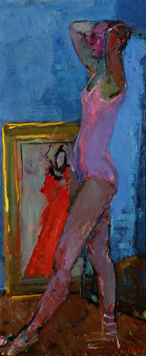 Dancer in Pink Jersey; Danseuse au Maillot Rose, (oil on board)