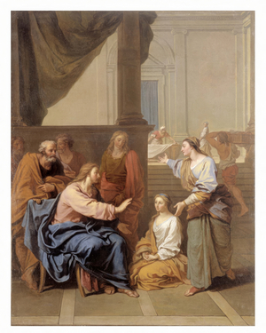 Christ with Martha and Mary. Sketch (or reduction) for the 1704 Notre-Dame "may", circa 1704 (oil on canvas)