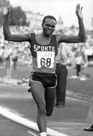 Oslo, 19780628. Henry Rono from Kenya in action ran during the athletics conference at Bislett Stadium ..., 1978 (photo)