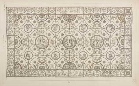 Ceilings, composed in the style of the Antique Grotesque. A series of patterns and designs for houses. Plaster and painted decoration.