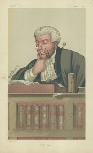 The Right Hon Sir George Jessel (colour litho)