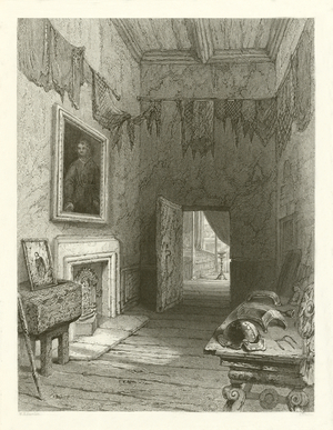 Queen Mary's closet, Holyrood (engraving)