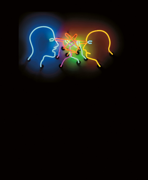 Double Poke In The Eye, 1985 (neon & white aluminium box)