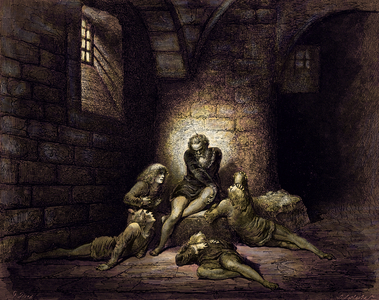 Illustration for The Divine Comedy - Hell (La Divina Commedia, L'Inferno) by Dante, 19th century (engraving)