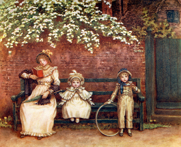 'The garden seat'  by Kate Greenaway.