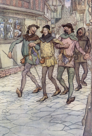 Illustration for The Merry Wives of Windsor (colour litho)
