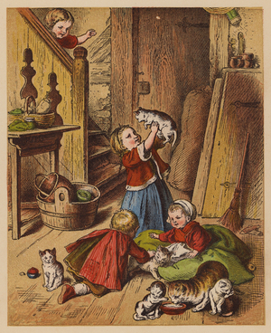 Little Kittens (colour litho)