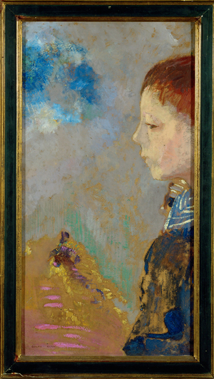 Portrait of Ari Redon with a sailour blouse (painting on cardboard)