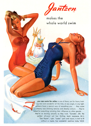 Magazine advert for Jantzen, 1947 (colour litho)