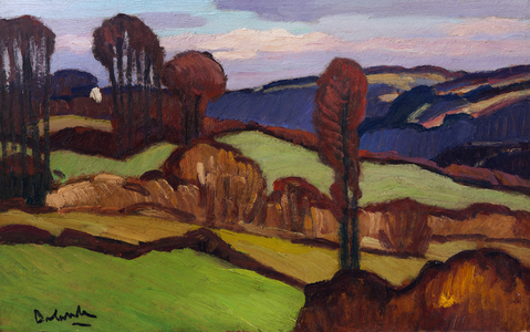 Valley near Chateaulin in Brittany (oil on masonite)