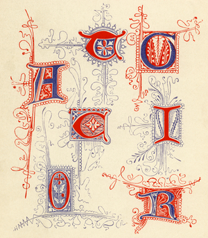 Illuminated letters A, O, R and I