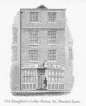 London Clubs: Old Slaughter's Coffee House, St Martin's Lane (engraving)