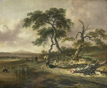Landscape with a Peddler and Woman Resting, 1669 (oil on canvas)