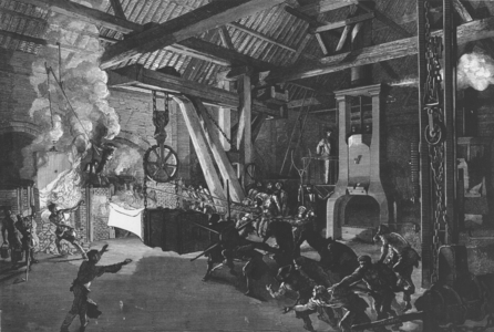 The Drumhammer has a forge of large works drawing by F. Bonhomme