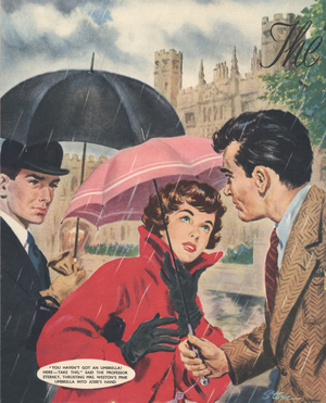 Encounter in the Rain, Magazine Plate, UK, 1950s