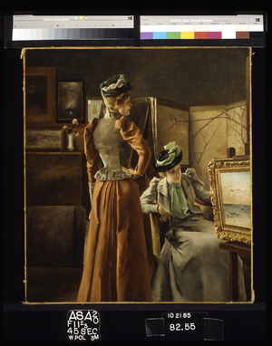 Visit To The Studio (oil on canvas)