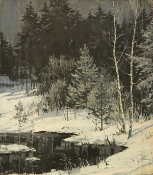 Winter Night, 1972 (watercolour, gouache on paper)