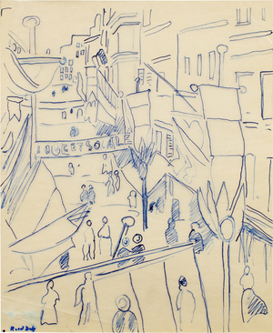July 14, 1950, 1950 (ink on tracing paper)