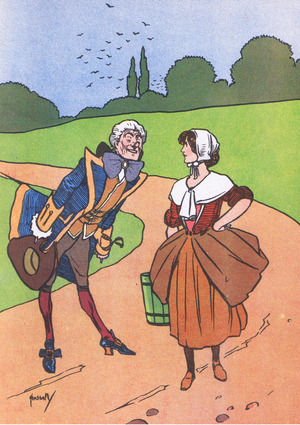 "Nobody asked you sir said she "Where Are You Going", from Blackie's Popular Nursery Rhymes published by Blackie and Sons Limited, c.1920 (colour litho)
