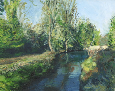 Latchmere Brook, Ham Common (oil on panel)