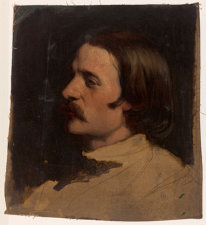 Study head to the left, 1824 (oil on linen)