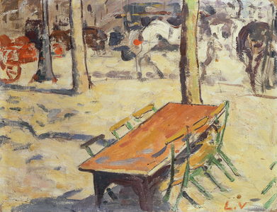 The Shaded Terrace, 1890 (oil on card)