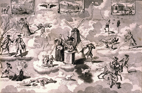 Engraved satire on the South Sea Company and other bubble schemes