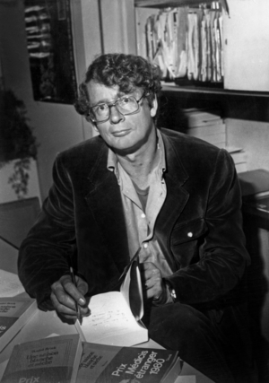 Andre Philippus Brink, south african writer, dedicating his book 1980 (photo)