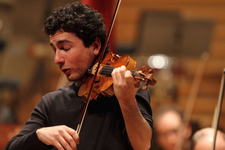 Sergey Khatchatryan in rehearsal with   Orchestre de Paris, France,  January  2010.  Armenian violonist born in 1985