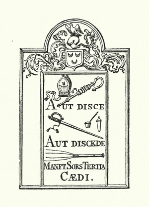 Winchester College: Aut Disce Aut Discede (engraving)
