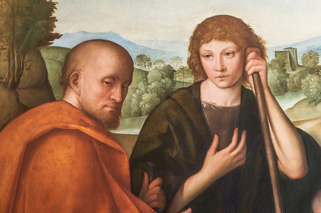 Adoration of the Sheperds Madonna with Infant Jesus and two sheperds, detail of 2384594