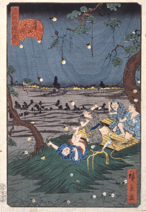 Listening To Crickets At D?kanyama (20) (D?kanyama Mushikiki) (colour woodblock print)