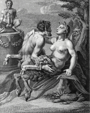 Frontispice and engravings from L'Aretin by Agostino Carracci (engraving)